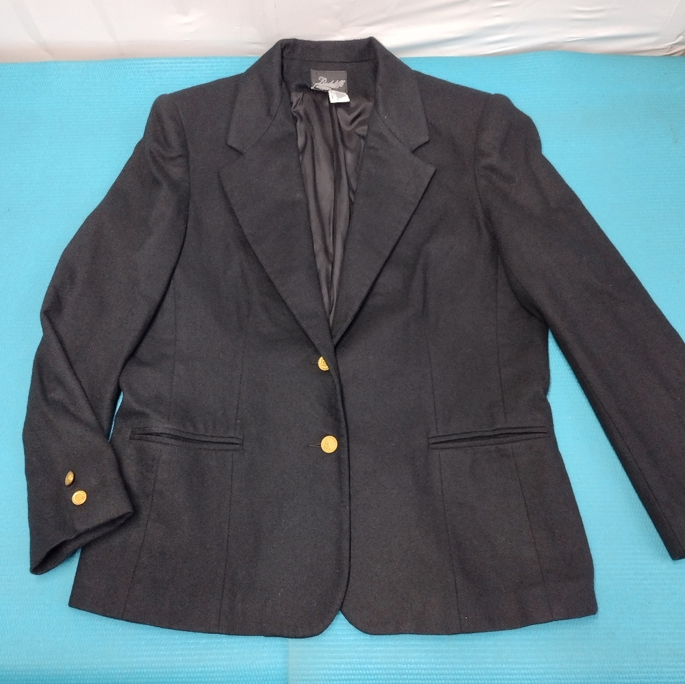 VTG Radcliffe Womens 100% Pure Wool Button Front Blazer Jacket Sz 14